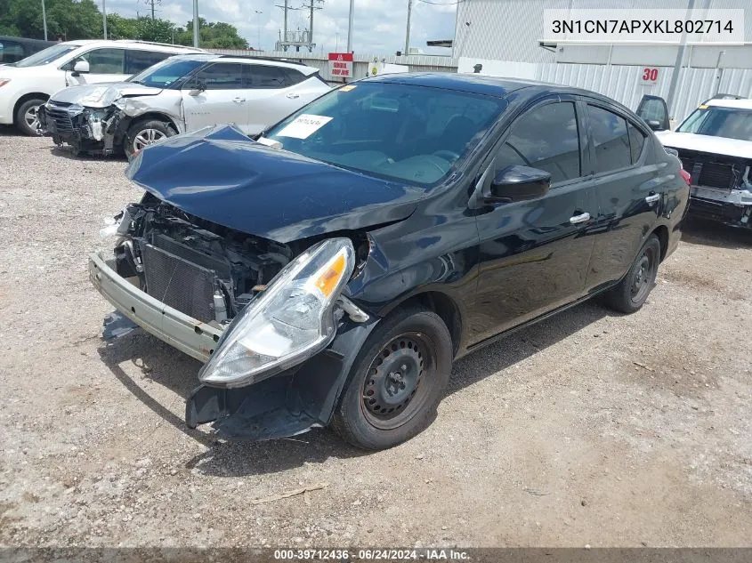 3N1CN7APXKL802714 2019 Nissan Versa 1.6 Sv