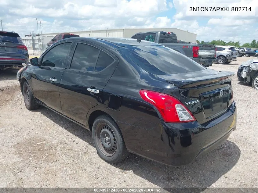 2019 Nissan Versa 1.6 Sv VIN: 3N1CN7APXKL802714 Lot: 39712436