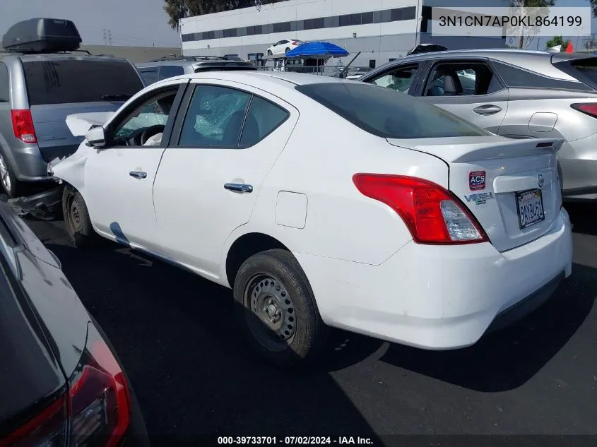 2019 Nissan Versa 1.6 Sv VIN: 3N1CN7AP0KL864199 Lot: 39733701