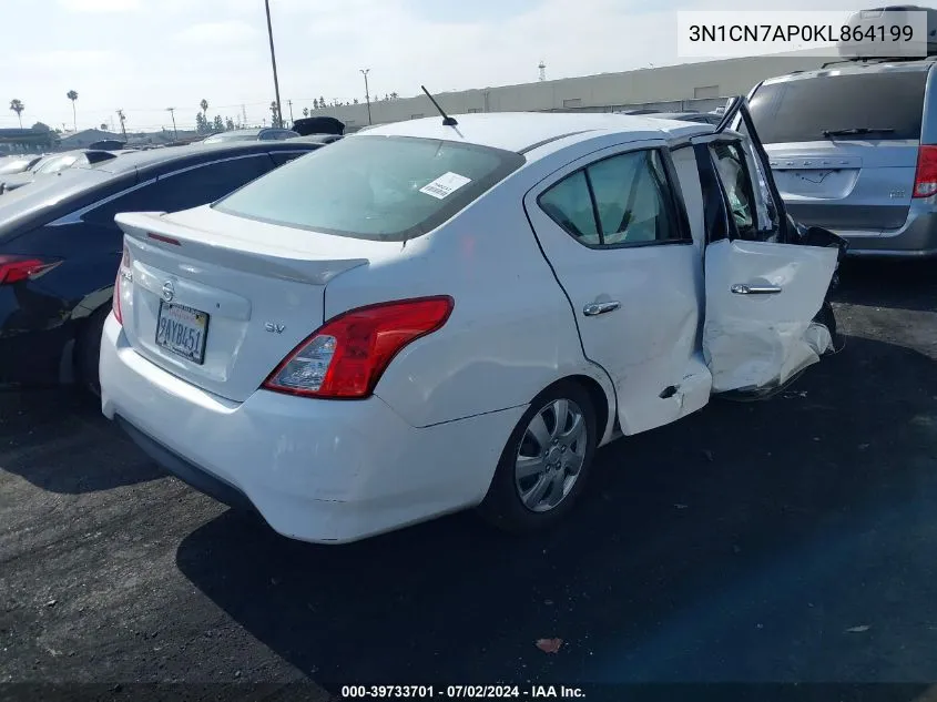 3N1CN7AP0KL864199 2019 Nissan Versa 1.6 Sv