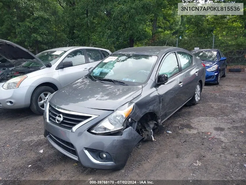 3N1CN7AP0KL815536 2019 Nissan Versa 1.6 Sv