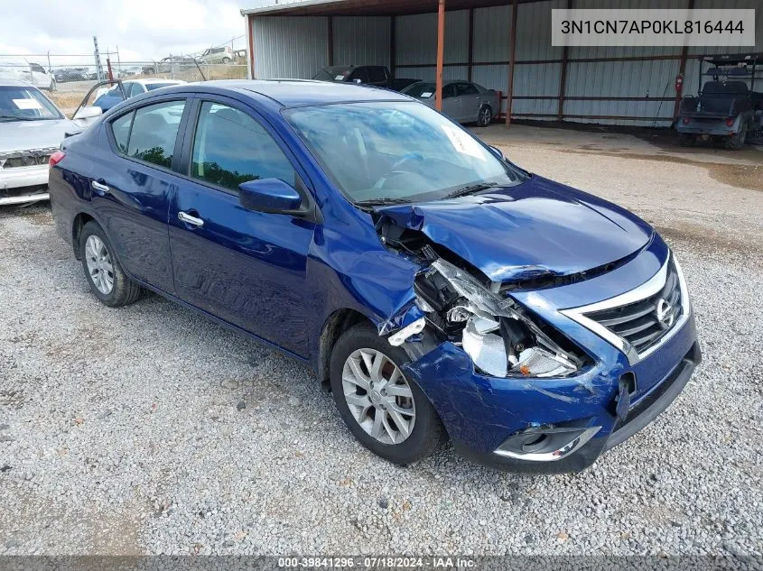 3N1CN7AP0KL816444 2019 Nissan Versa 1.6 Sv