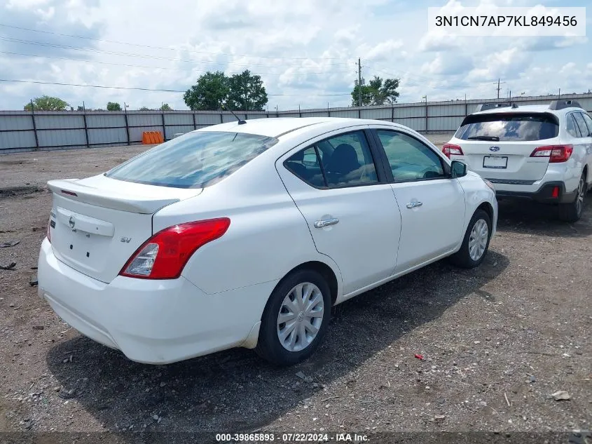 2019 Nissan Versa 1.6 Sv VIN: 3N1CN7AP7KL849456 Lot: 39865893