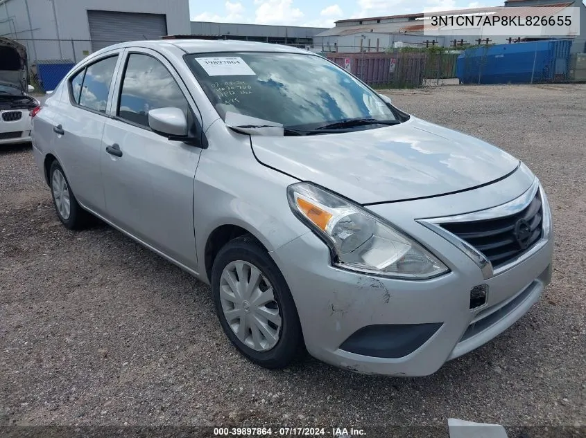 3N1CN7AP8KL826655 2019 Nissan Versa 1.6 S+