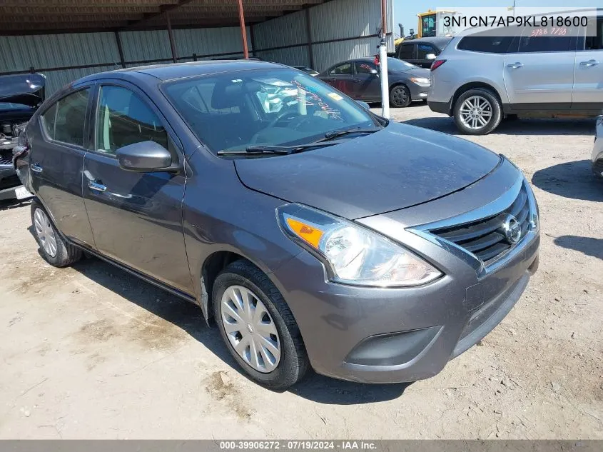 3N1CN7AP9KL818600 2019 Nissan Versa 1.6 Sv