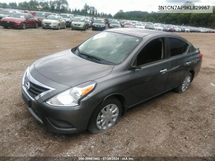 2019 Nissan Versa 1.6 Sv VIN: 3N1CN7AP9KL829967 Lot: 39967663