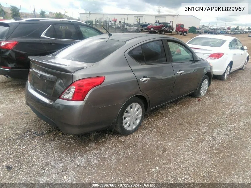 3N1CN7AP9KL829967 2019 Nissan Versa 1.6 Sv