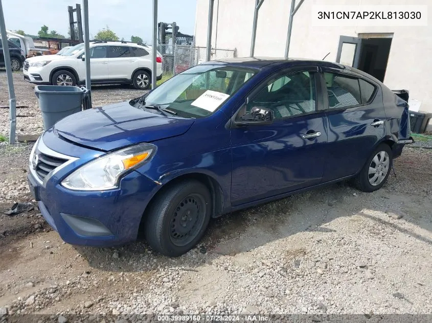 2019 Nissan Versa 1.6 S/1.6 S+/1.6 Sv VIN: 3N1CN7AP2KL813030 Lot: 39989160