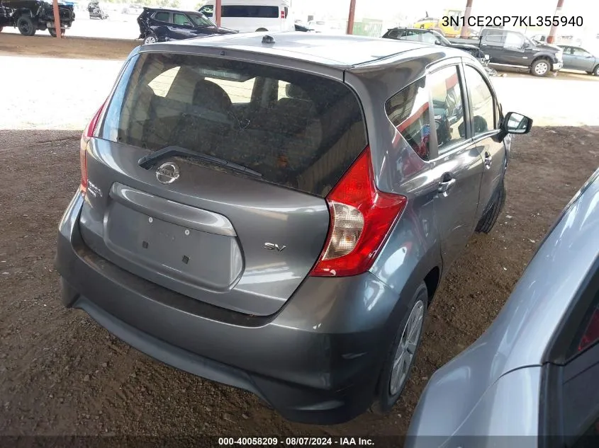 3N1CE2CP7KL355940 2019 Nissan Versa Note Sv