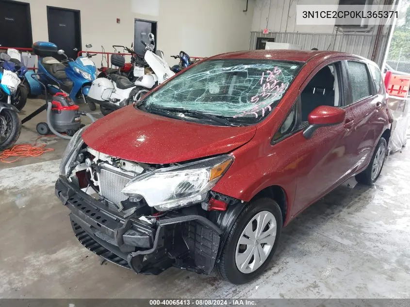 2019 Nissan Versa Note Sv VIN: 3N1CE2CP0KL365371 Lot: 40065413