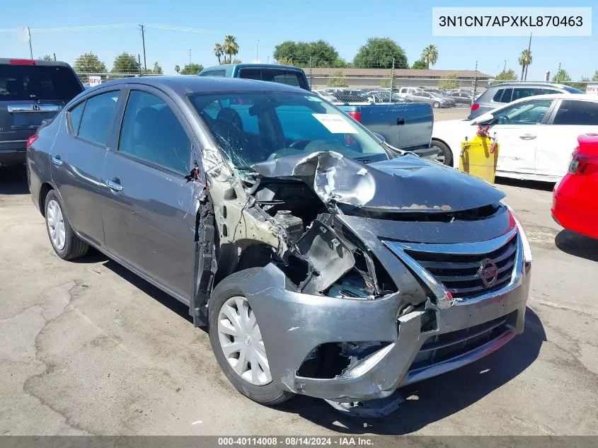 3N1CN7APXKL870463 2019 Nissan Versa 1.6 Sv