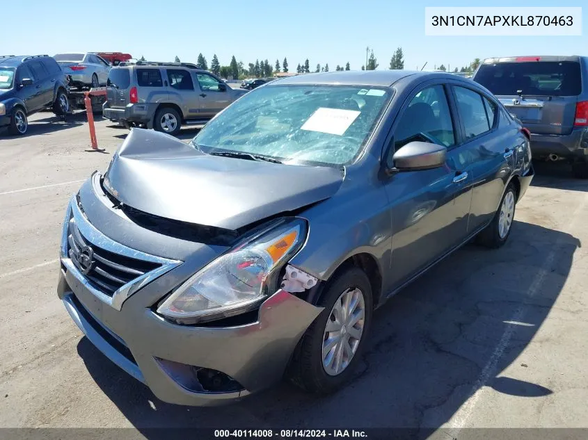 3N1CN7APXKL870463 2019 Nissan Versa 1.6 Sv