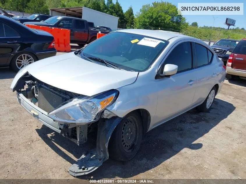 3N1CN7AP0KL868298 2019 Nissan Versa 1.6 Sv