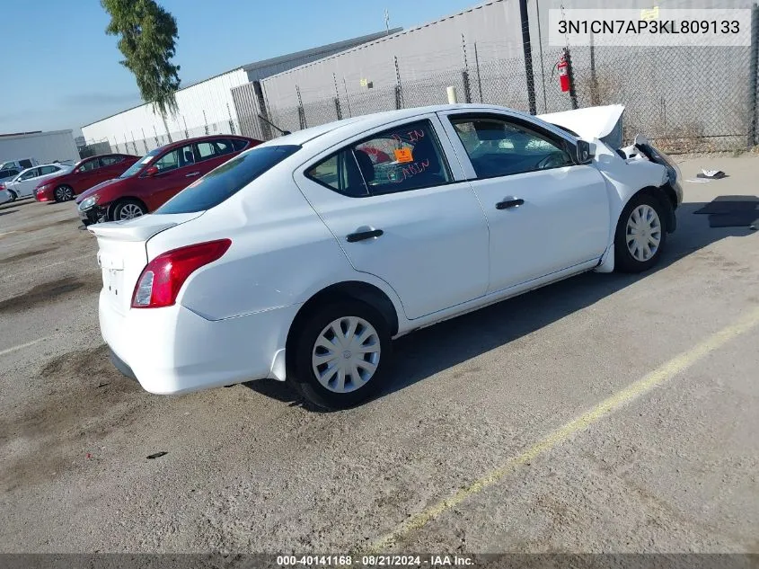 3N1CN7AP3KL809133 2019 Nissan Versa 1.6 S+