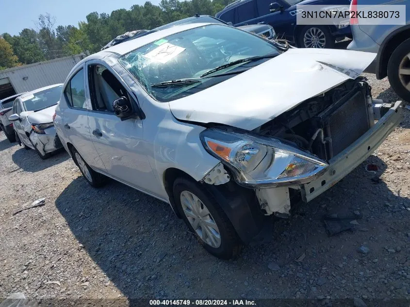 3N1CN7AP2KL838073 2019 Nissan Versa 1.6 S+