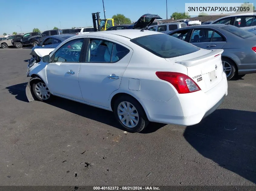 2019 Nissan Versa S/S Plus/Sv VIN: 3N1CN7APXKL867059 Lot: 40152372