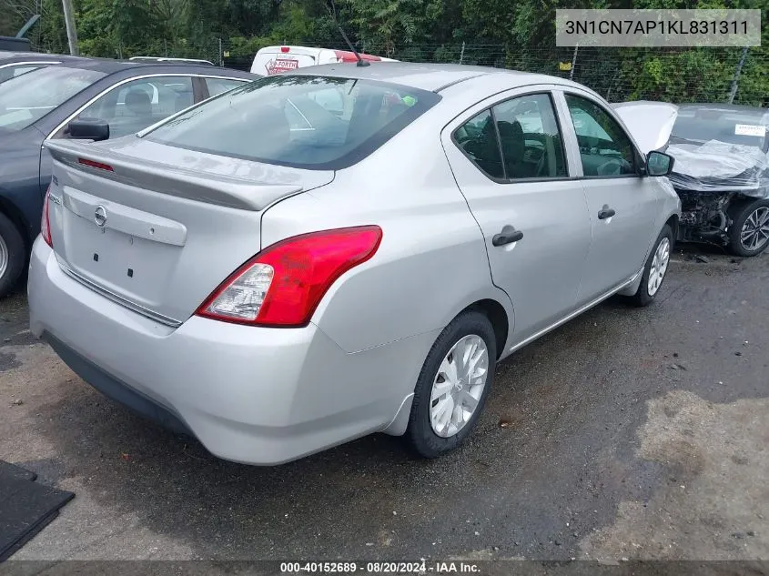 3N1CN7AP1KL831311 2019 Nissan Versa S/S Plus/Sv