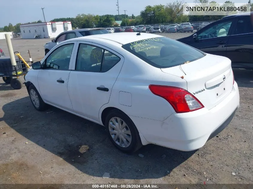 3N1CN7AP1KL880458 2019 Nissan Versa 1.6 S