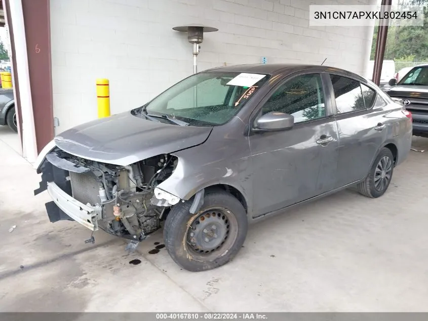 3N1CN7APXKL802454 2019 Nissan Versa 1.6 Sv