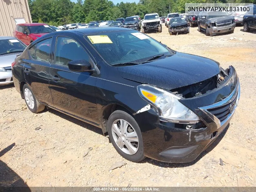 3N1CN7APXKL831100 2019 Nissan Versa 1.6 S+