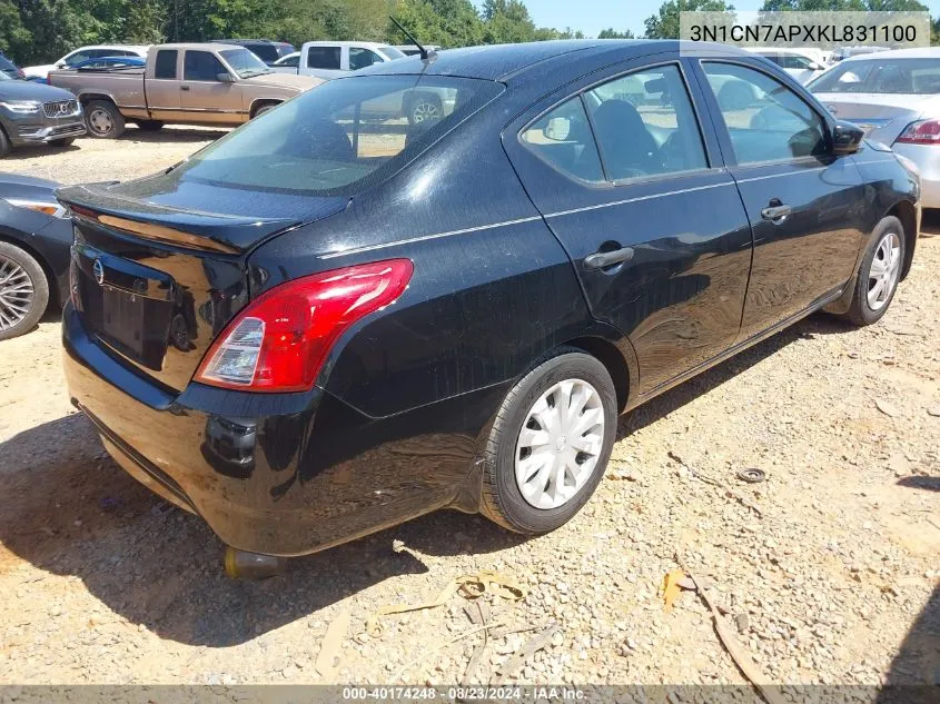 3N1CN7APXKL831100 2019 Nissan Versa 1.6 S+