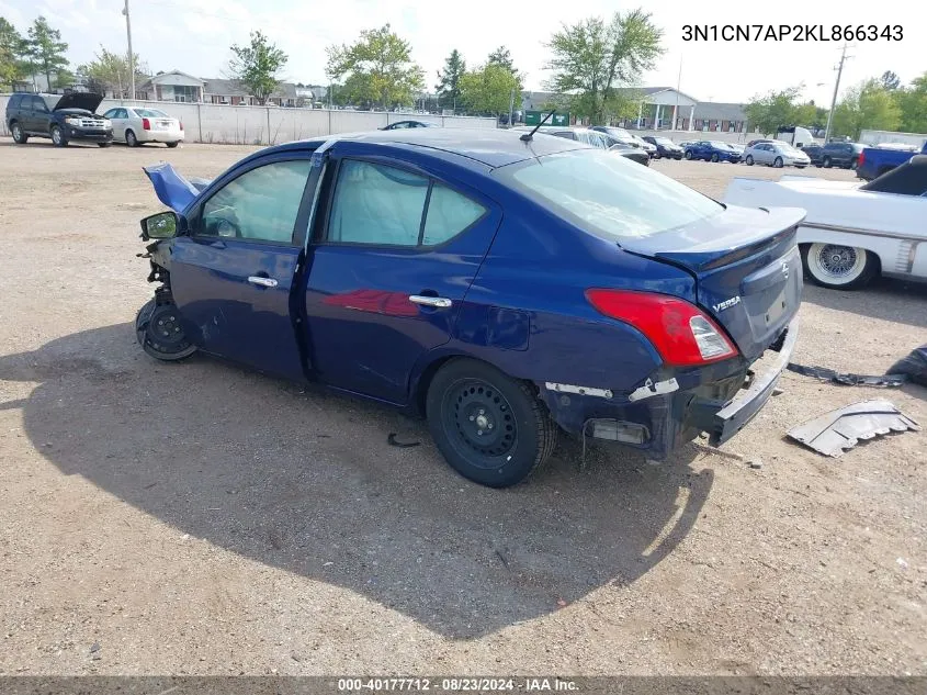 2019 Nissan Versa 1.6 Sv VIN: 3N1CN7AP2KL866343 Lot: 40177712