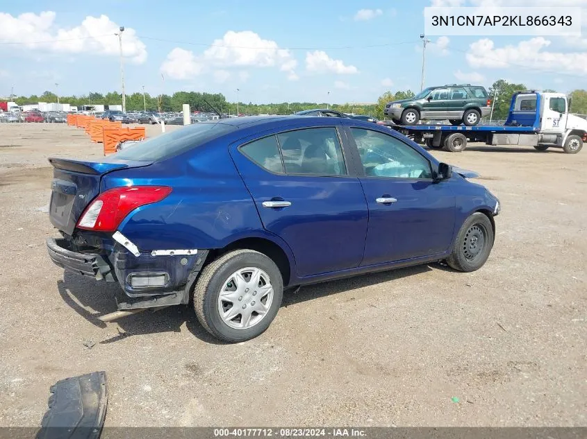 2019 Nissan Versa 1.6 Sv VIN: 3N1CN7AP2KL866343 Lot: 40177712