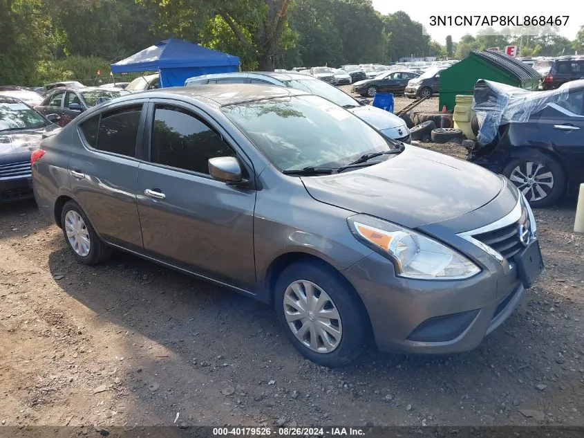 2019 Nissan Versa 1.6 Sv VIN: 3N1CN7AP8KL868467 Lot: 40179526