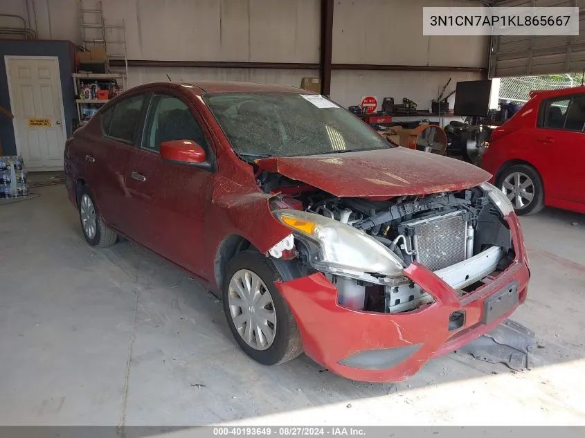 3N1CN7AP1KL865667 2019 Nissan Versa 1.6 Sv