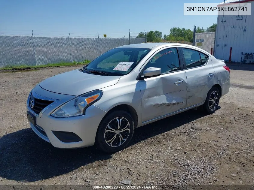 3N1CN7AP5KL862741 2019 Nissan Versa 1.6 Sv