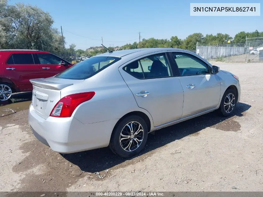 3N1CN7AP5KL862741 2019 Nissan Versa 1.6 Sv