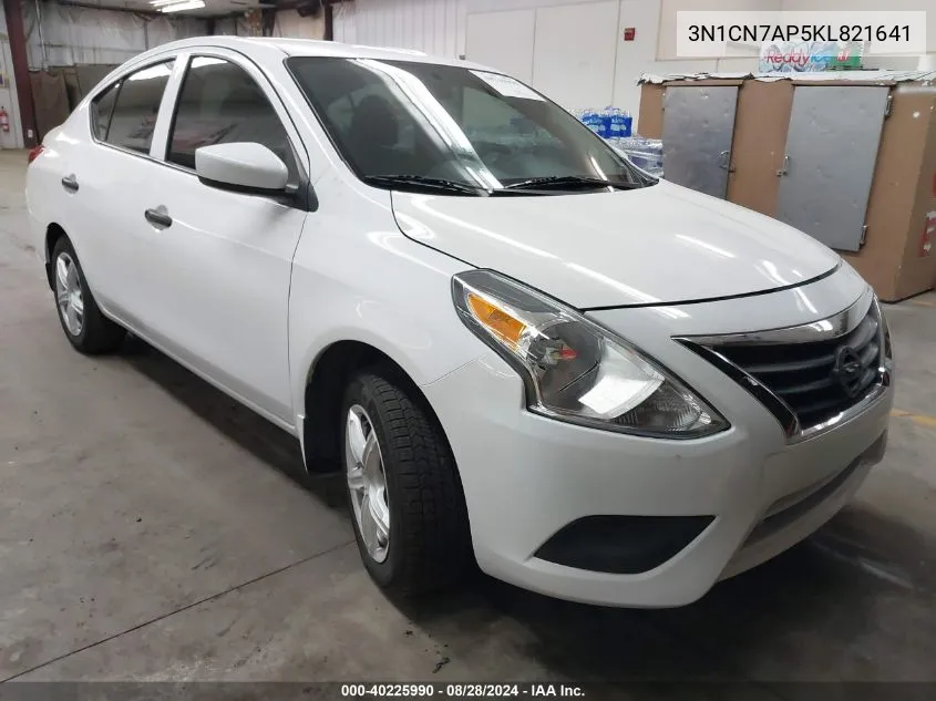 2019 Nissan Versa 1.6 S VIN: 3N1CN7AP5KL821641 Lot: 40225990