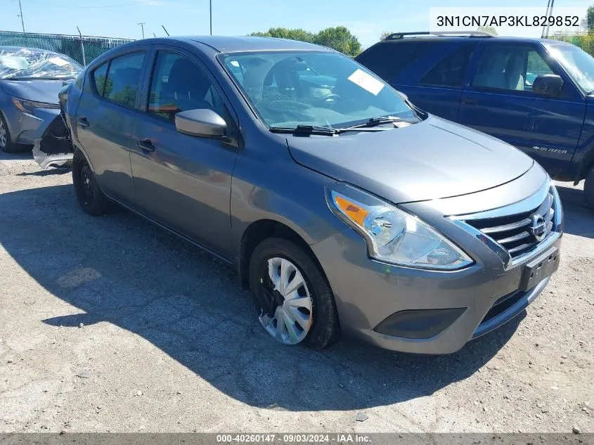 3N1CN7AP3KL829852 2019 Nissan Versa 1.6 S+