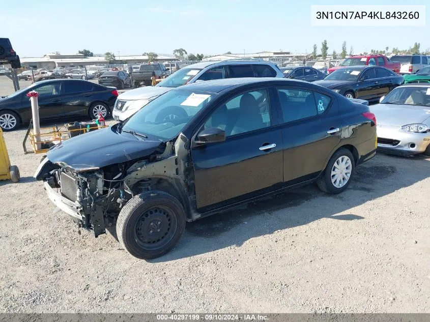 3N1CN7AP4KL843260 2019 Nissan Versa 1.6 Sv