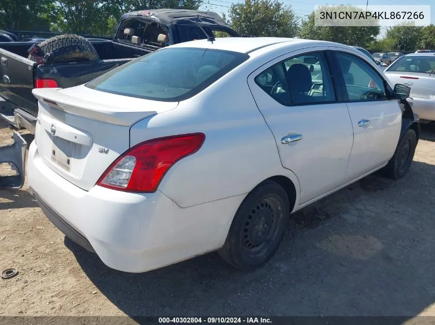 2019 Nissan Versa S/S Plus/Sv VIN: 3N1CN7AP4KL867266 Lot: 40302804