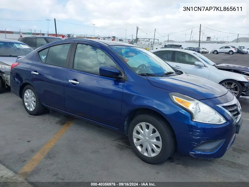 3N1CN7AP7KL865611 2019 Nissan Versa 1.6 Sv