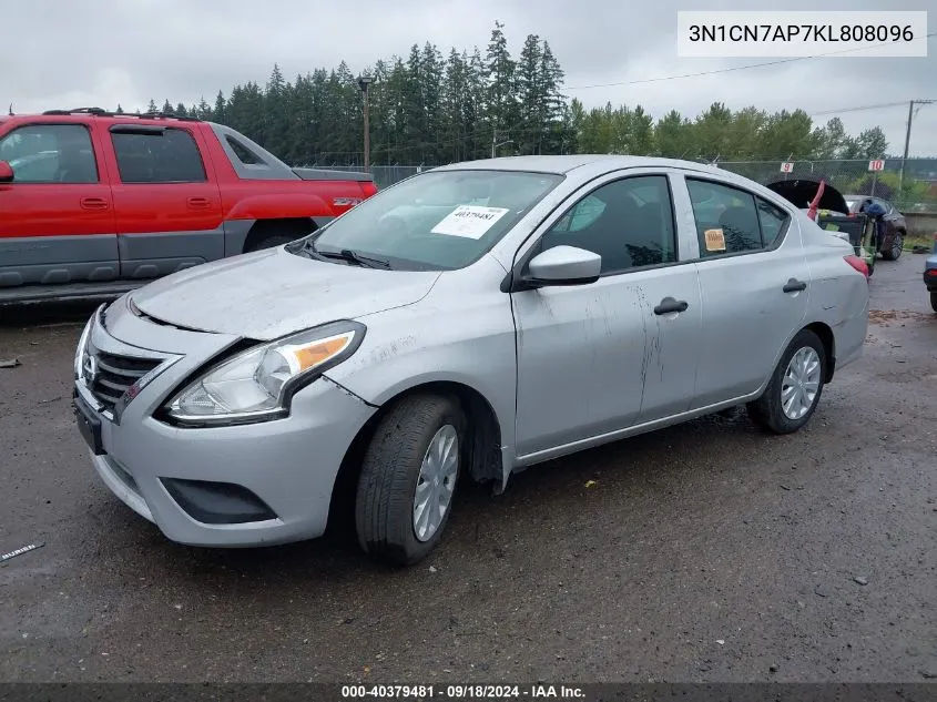 3N1CN7AP7KL808096 2019 Nissan Versa 1.6 S+