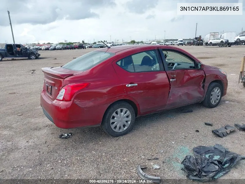 3N1CN7AP3KL869165 2019 Nissan Versa 1.6 Sv