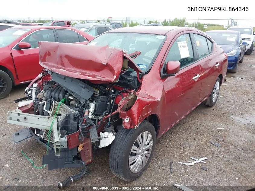 2019 Nissan Versa S/S Plus/Sv VIN: 3N1CN7AP9KL864346 Lot: 40403831