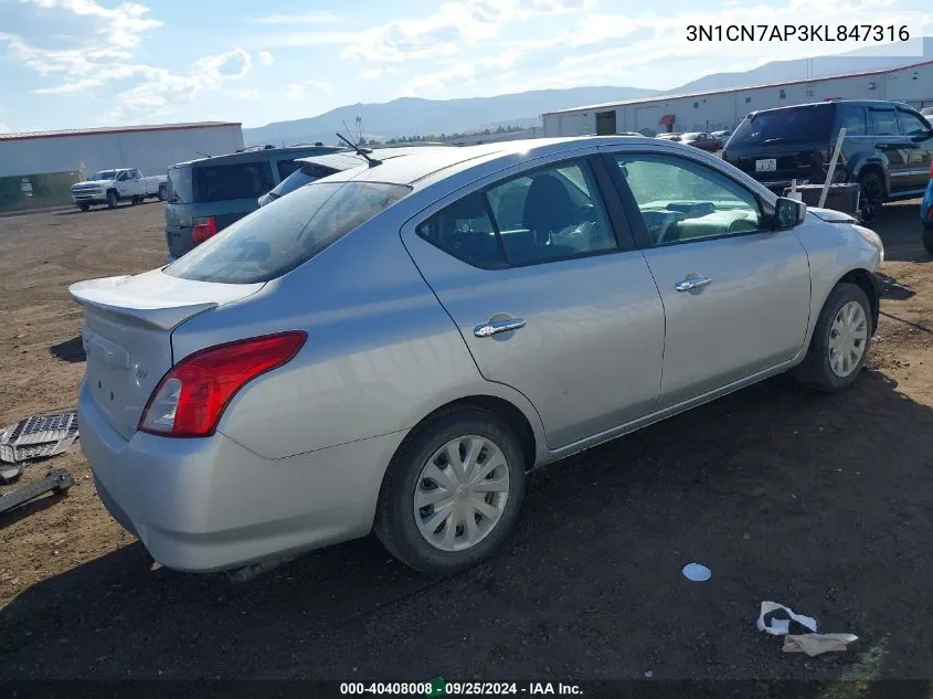 3N1CN7AP3KL847316 2019 Nissan Versa 1.6 Sv