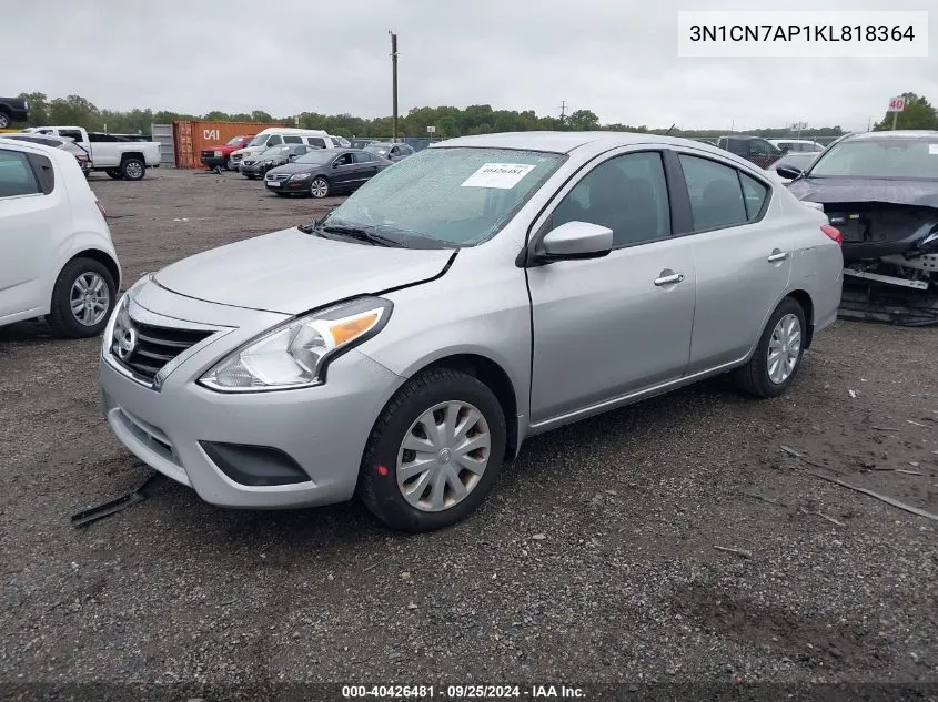 3N1CN7AP1KL818364 2019 Nissan Versa 1.6 Sv