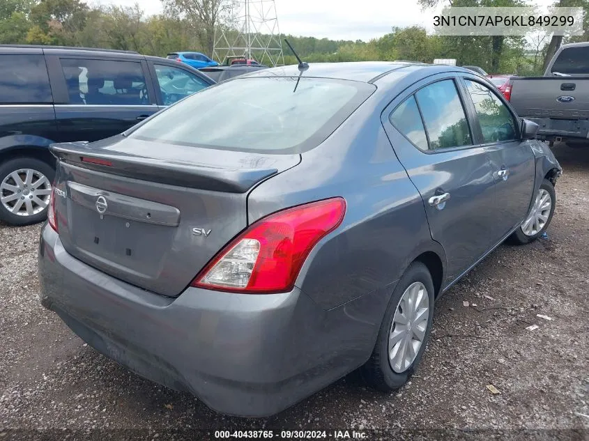 2019 Nissan Versa 1.6 Sv VIN: 3N1CN7AP6KL849299 Lot: 40438765