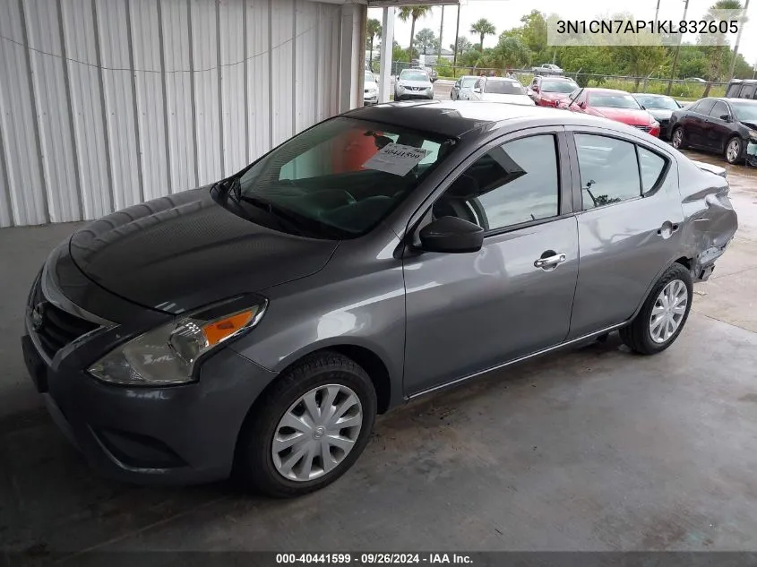 3N1CN7AP1KL832605 2019 Nissan Versa 1.6 Sv