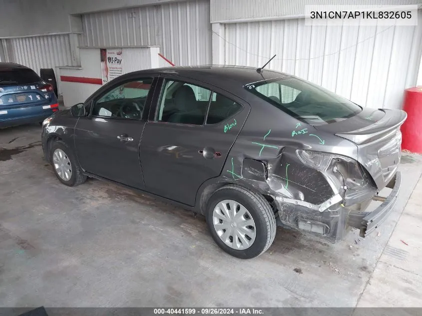 3N1CN7AP1KL832605 2019 Nissan Versa 1.6 Sv