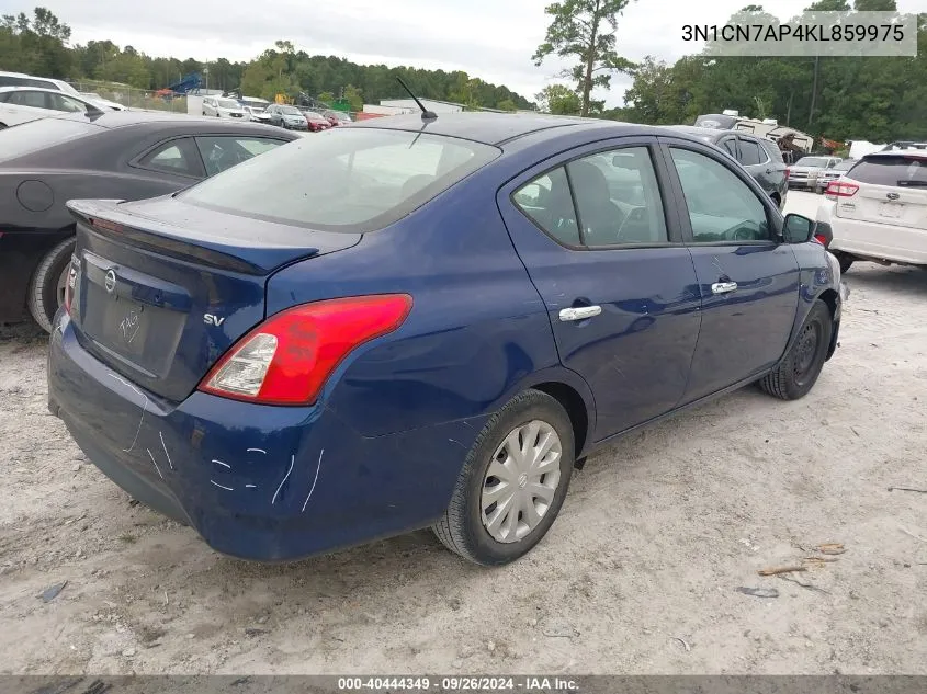 2019 Nissan Versa 1.6 Sv VIN: 3N1CN7AP4KL859975 Lot: 40444349