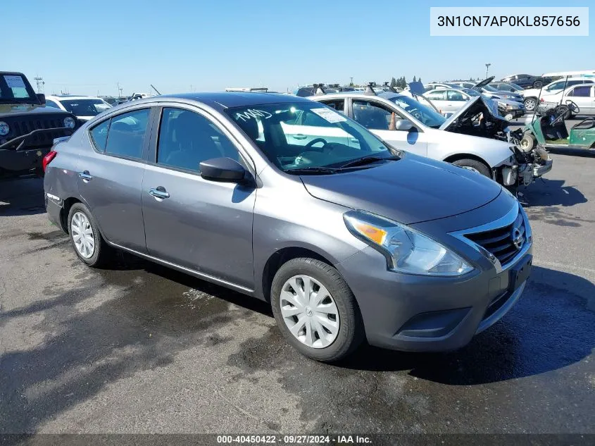 2019 Nissan Versa 1.6 Sv VIN: 3N1CN7AP0KL857656 Lot: 40450422