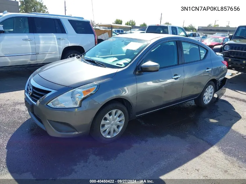 2019 Nissan Versa 1.6 Sv VIN: 3N1CN7AP0KL857656 Lot: 40450422