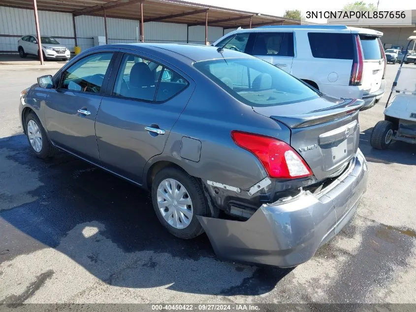 2019 Nissan Versa 1.6 Sv VIN: 3N1CN7AP0KL857656 Lot: 40450422