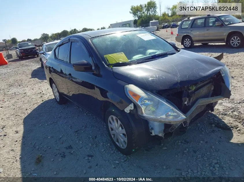 2019 Nissan Versa 1.6 S VIN: 3N1CN7AP5KL822448 Lot: 40484523