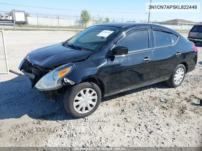 2019 Nissan Versa 1.6 S VIN: 3N1CN7AP5KL822448 Lot: 40484523